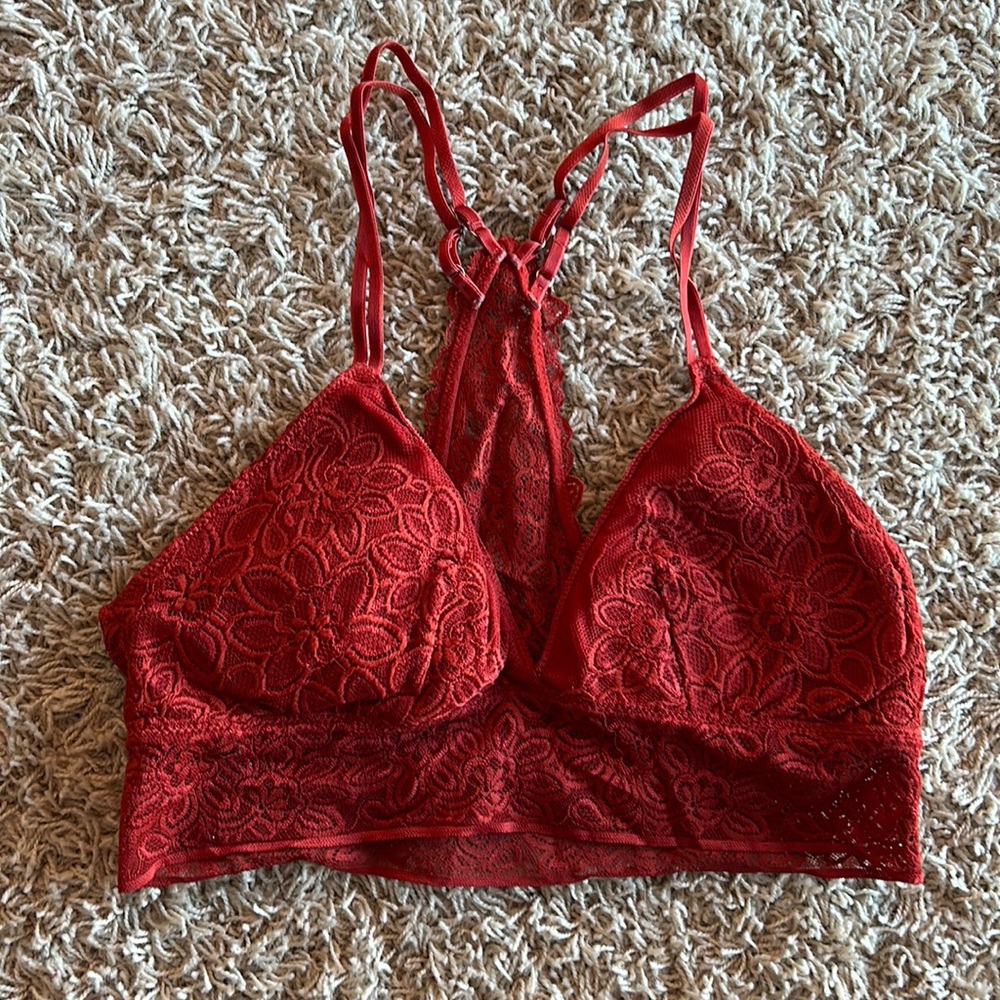 Red/orange lace bralette from Aerie. Great condition!